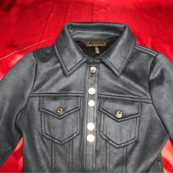 White House Black Market (WHBM) Long Sleeve Faux Suede Shacket Dress - Picture 8 of 12